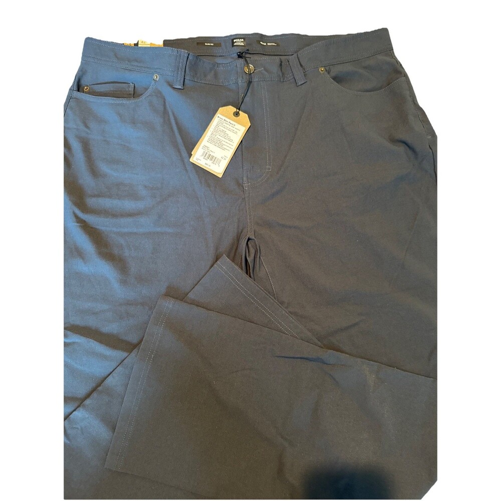prAna Brion Slim Fit Pants II Stormy Night Perf Mens Tapered Leg 42/34 Blue
